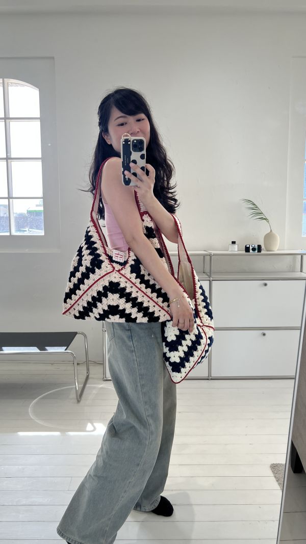 現貨 勇敢嘗試的櫻桃紅 經典祖母格拼接包 