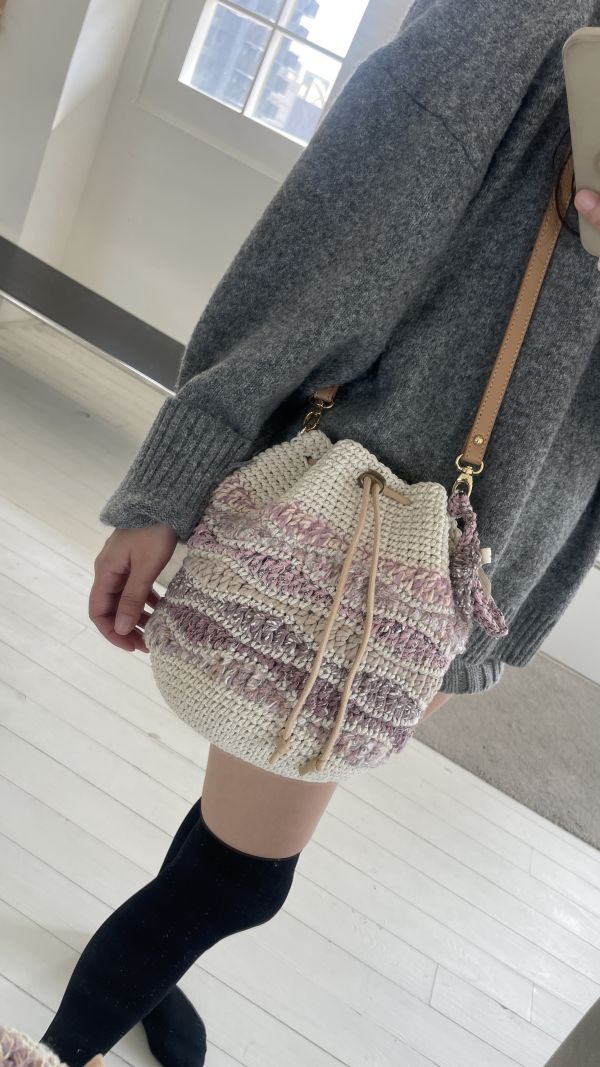 現貨 秋浪束口包 柔粉色系 