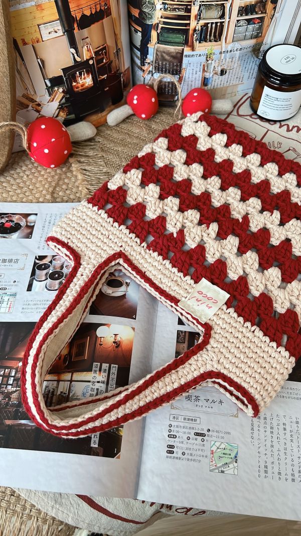 現貨 紅白小手提 