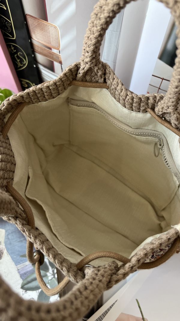 現貨 鉤織款流浪小手提 橙月 