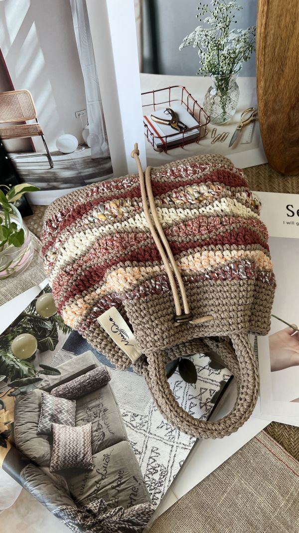 現貨 鉤織款流浪小手提 海浪紅 