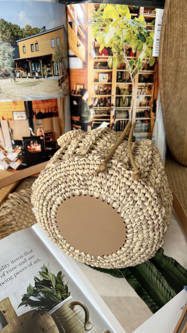 現貨 渡假風紙線編織包 