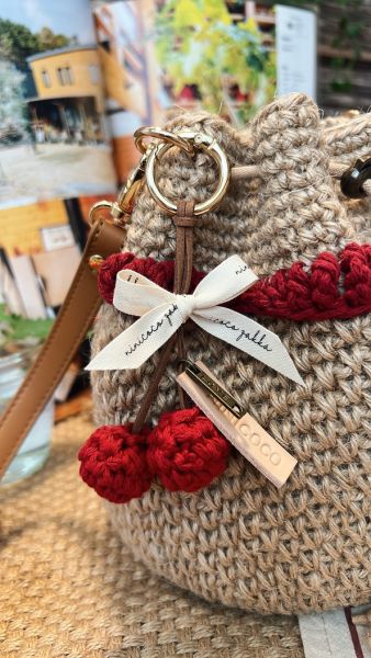 小櫻桃吊飾＋客製皮標 