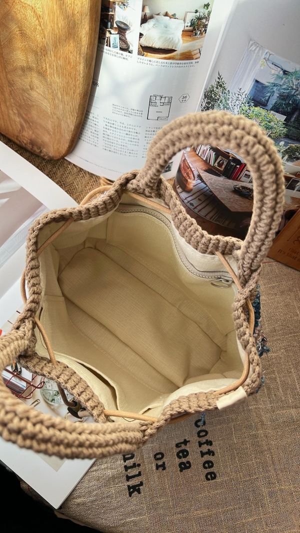 現貨 鉤織款流浪小手提 日本藍 