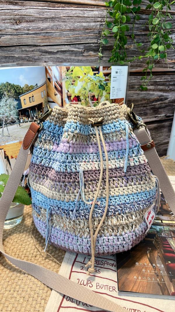 現貨 慵懶感流浪束口包 灰紫藍系 