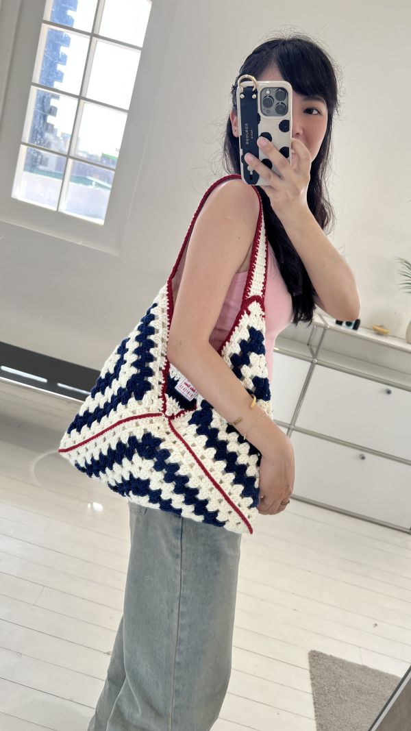 現貨 勇敢嘗試的櫻桃紅 經典祖母格拼接包 