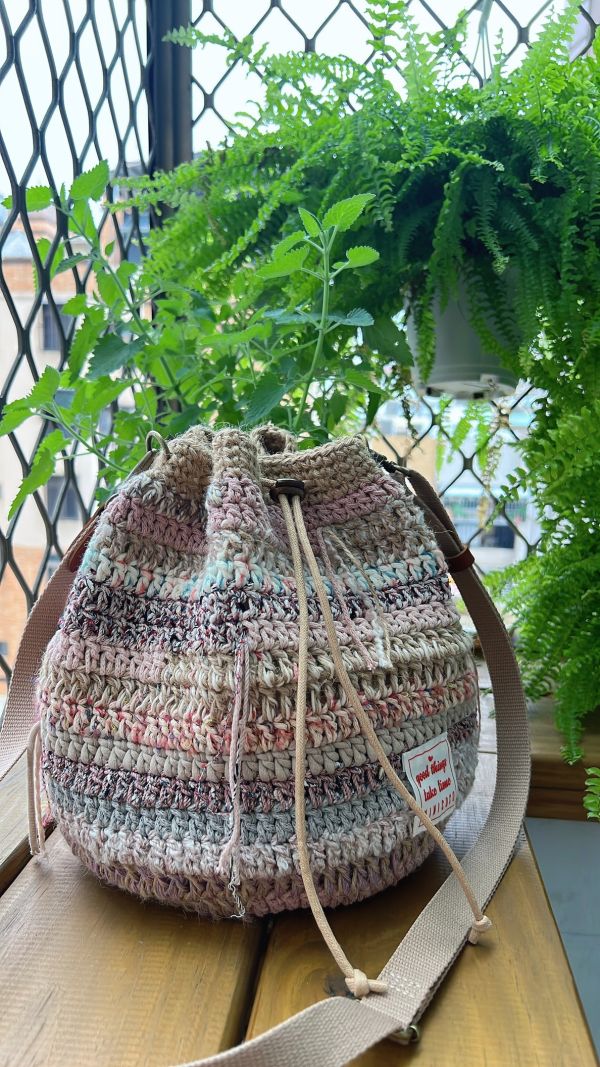 現貨 慵懶感流浪束口包 粉色系 