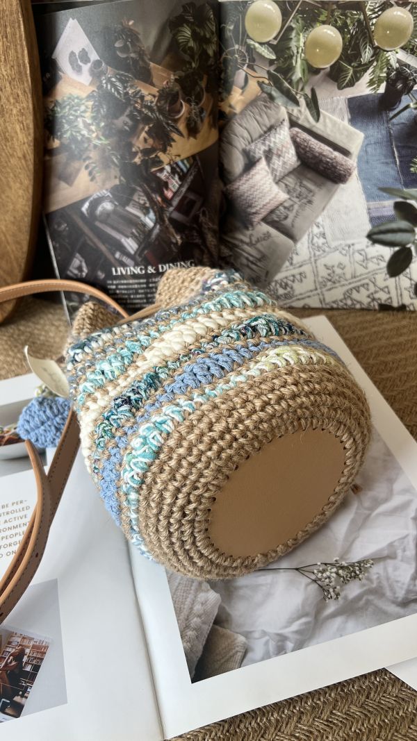 現貨 海浪束口水桶包 藍色 