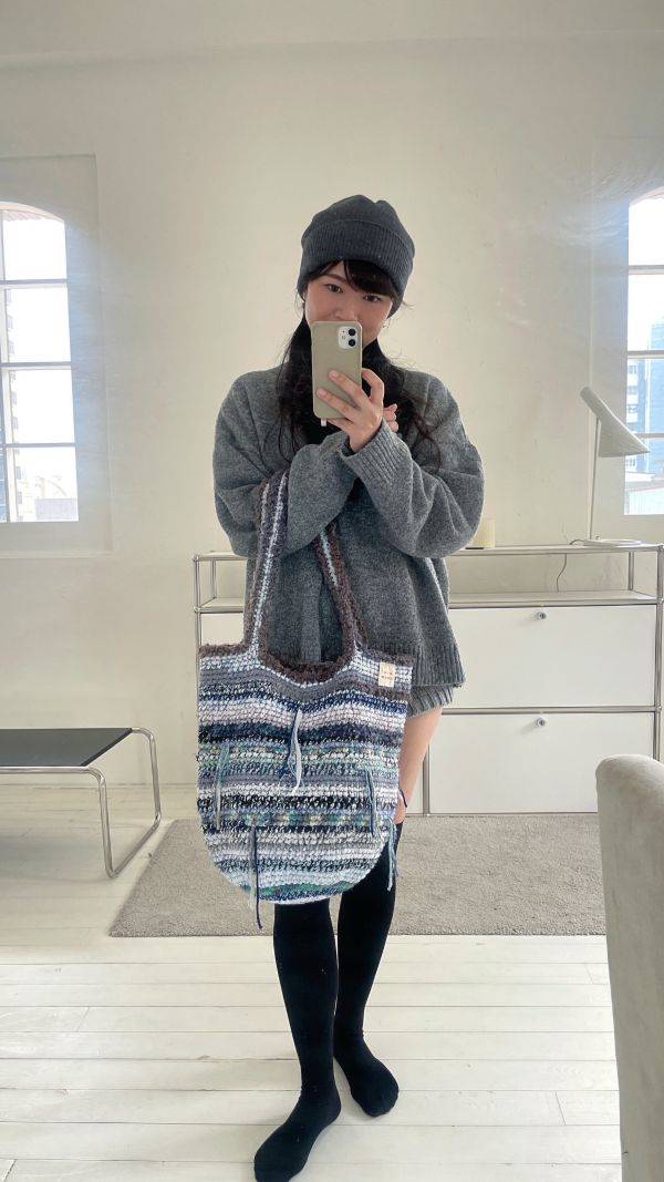 現貨 大泡泡流浪包 藍灰色系 