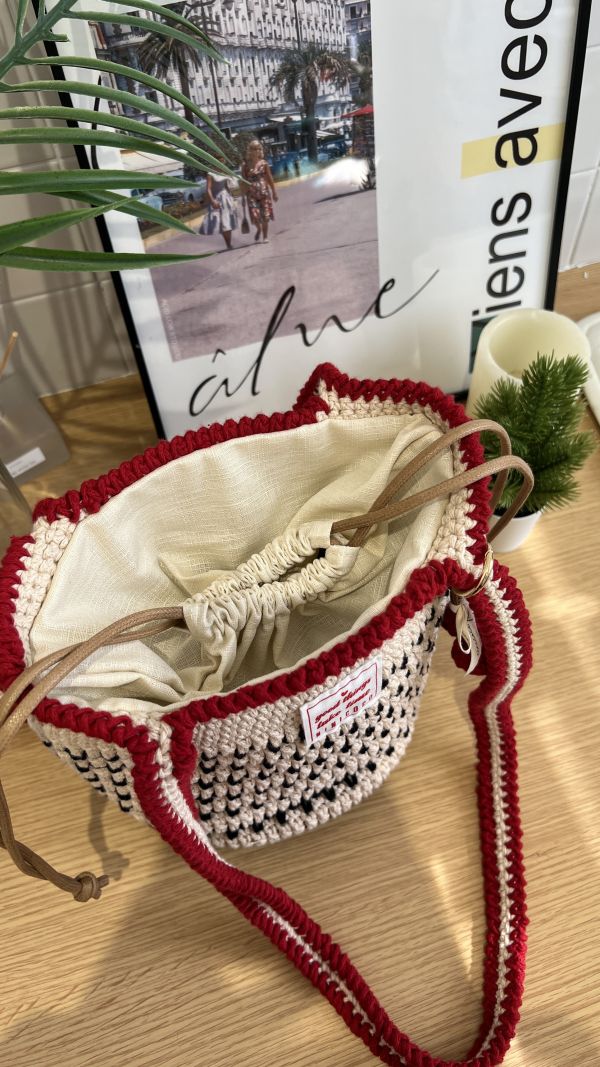 現貨 櫻桃紅滾邊肩背包 