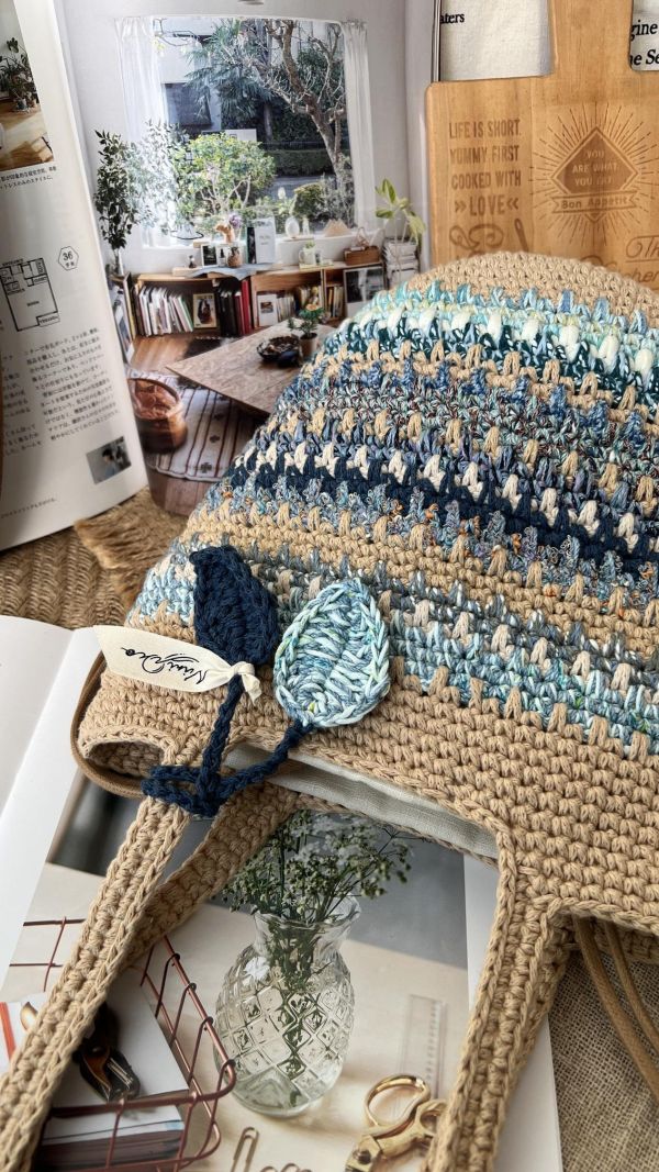 現貨 海色編織肩背包 