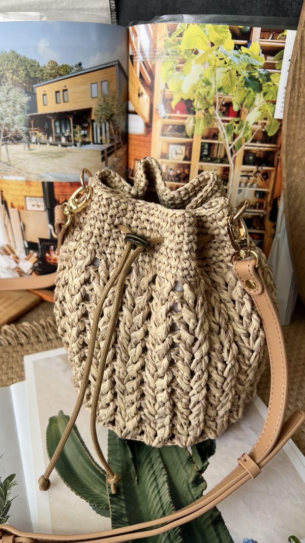 現貨 渡假風紙線編織包 