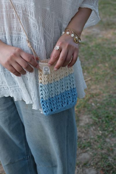 現貨 撞色紙線手機包 四色 