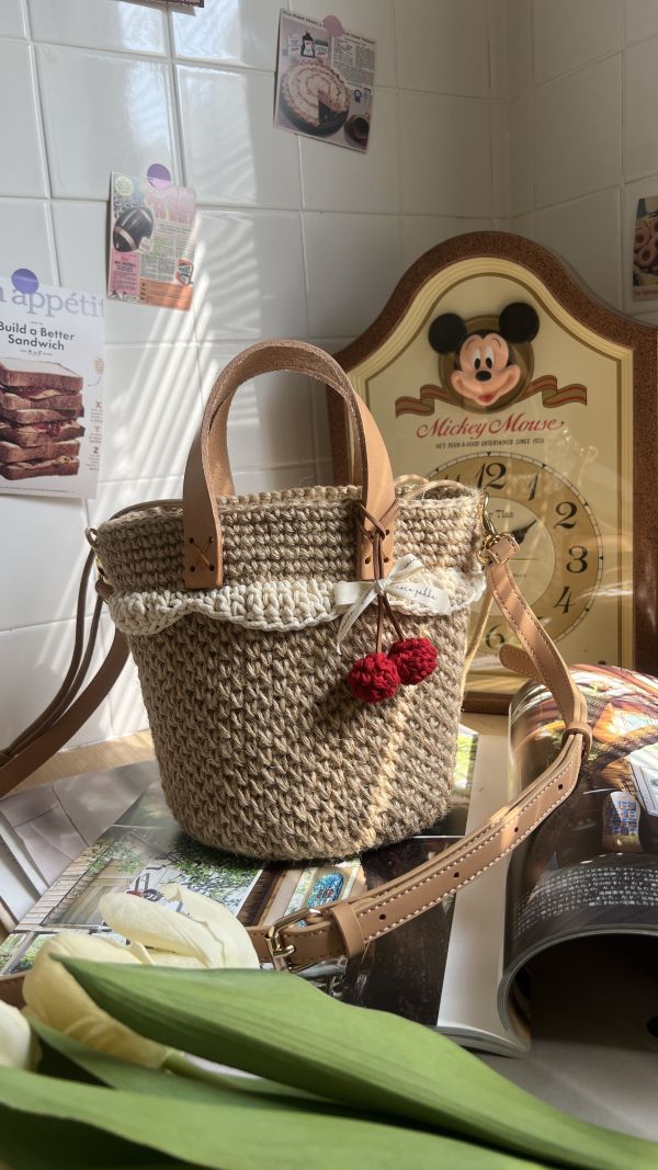 現貨 日雜感小裙擺麻線包 