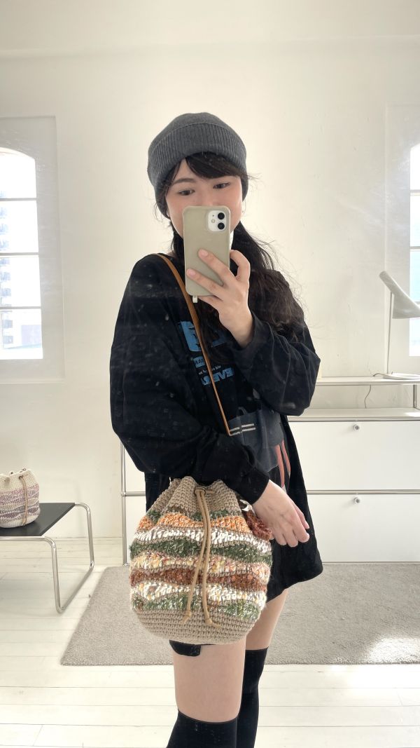 現貨 秋浪束口包 大地橘綠色 