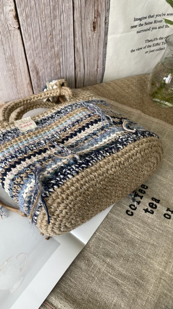 現貨 加大手提流浪包 藍灰色系 