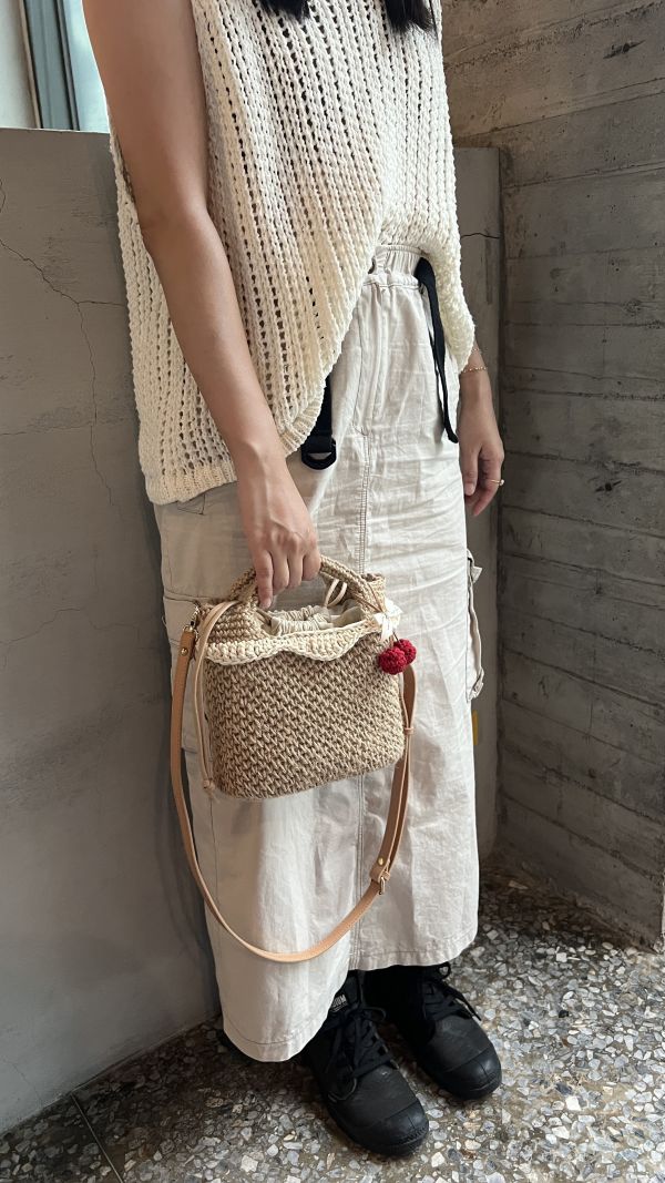 現貨 全鉤織日雜感麻線包 