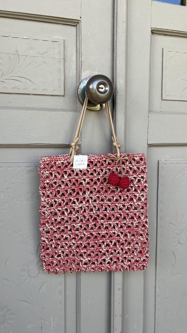 現貨 棉紙線簍空小手提 附吊飾 