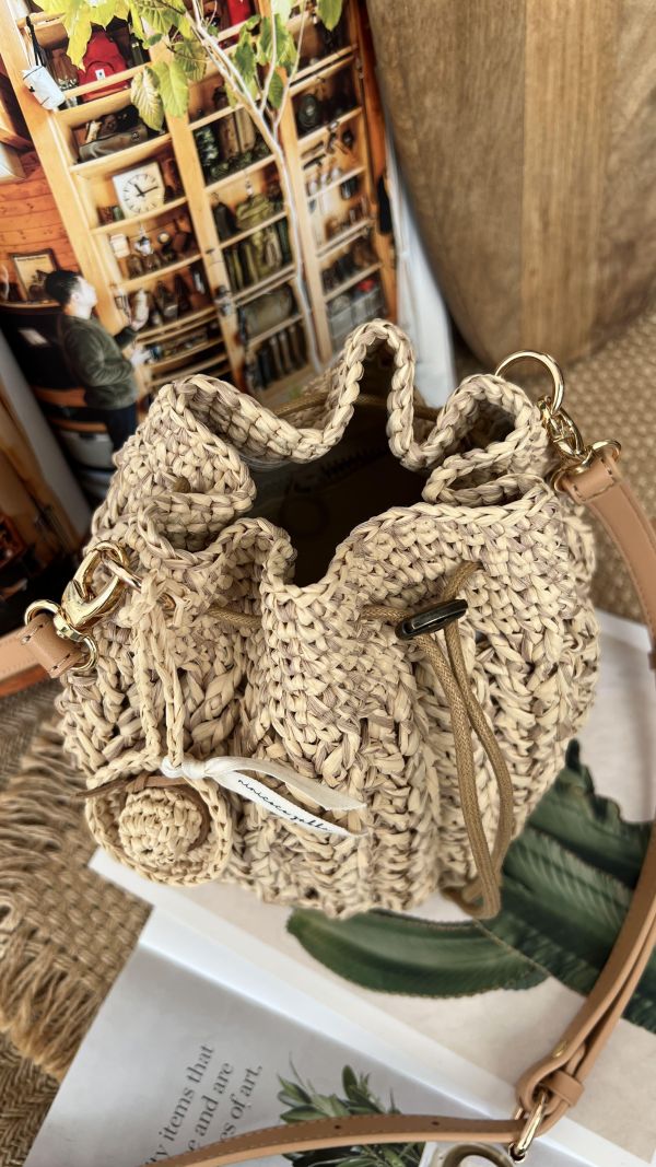 現貨 渡假風紙線編織包 