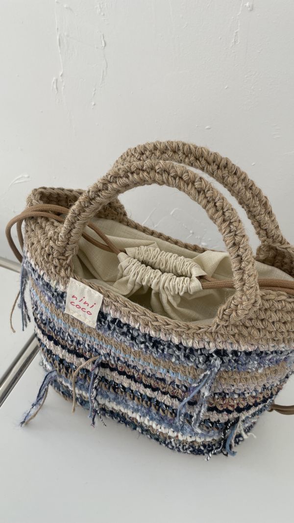 現貨 加大手提流浪包 藍灰色系 