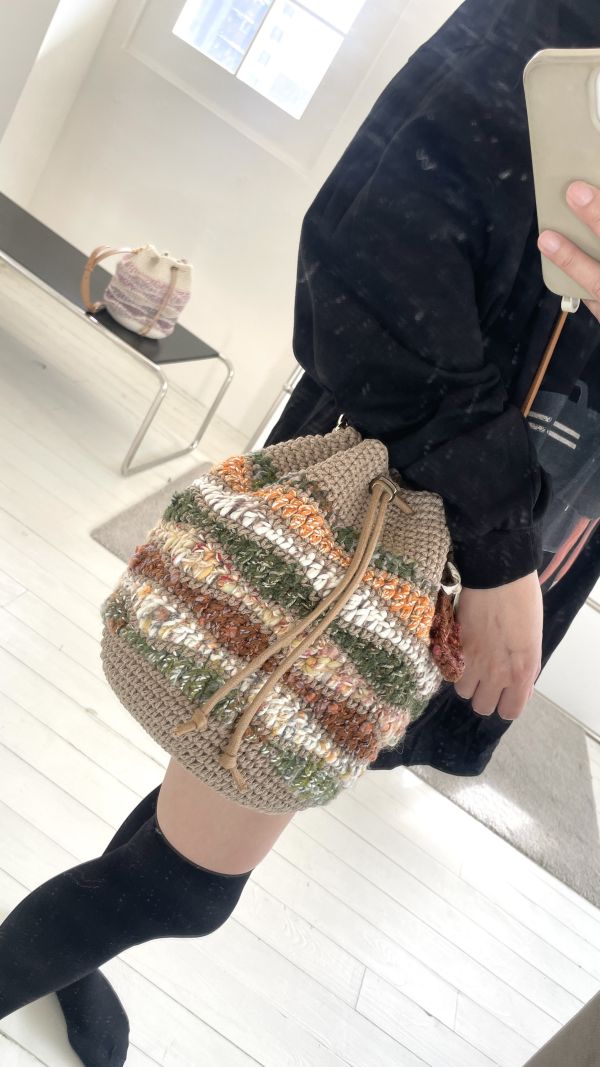 現貨 秋浪束口包 大地橘綠色 