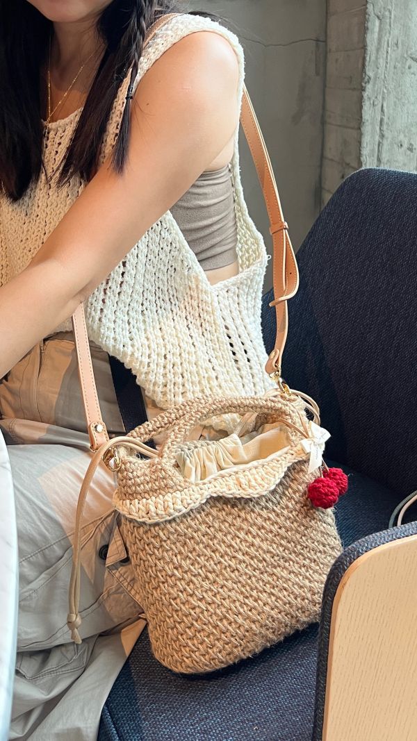 現貨 全鉤織日雜感麻線包 