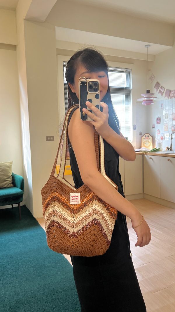 現貨 秋收大地色系氣球肩背包 