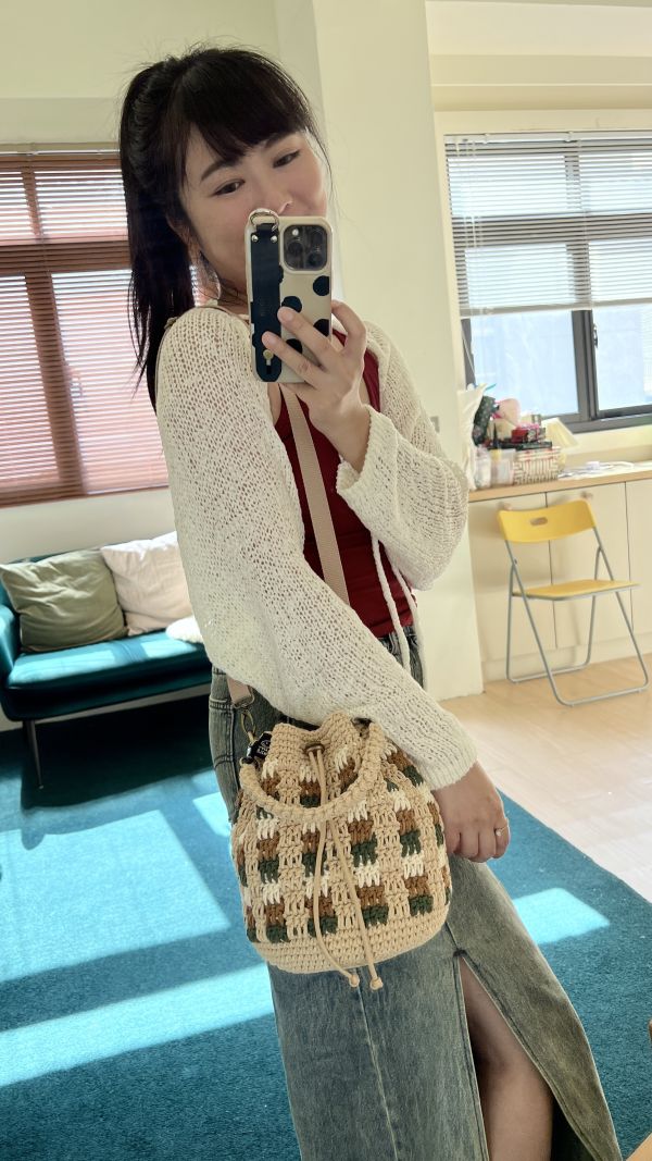 現貨 拐杖糖兩用束口包 森林綠 