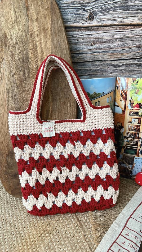 現貨 紅白小手提 