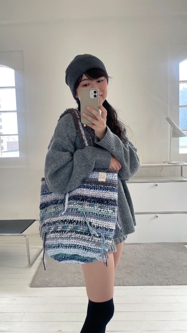 現貨 大泡泡流浪包 藍灰色系 