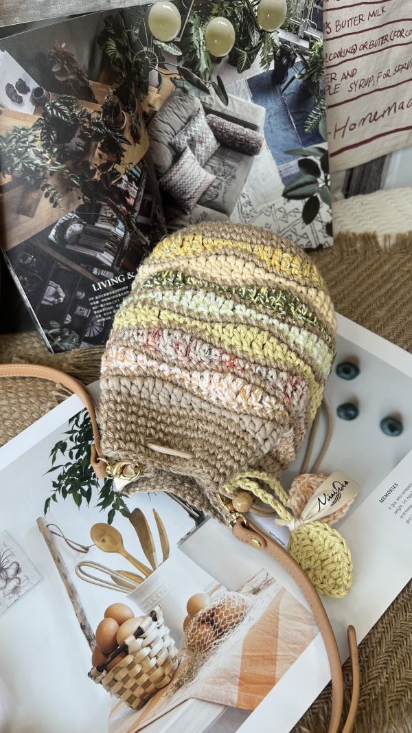 現貨 海浪束口水桶包 黃色 