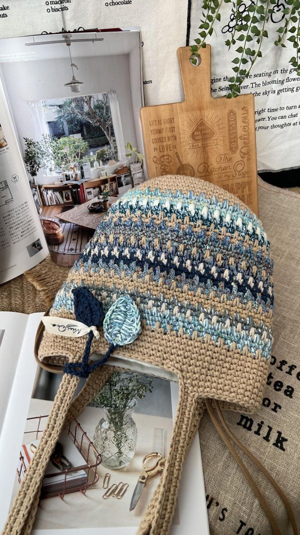 現貨 海色編織肩背包 