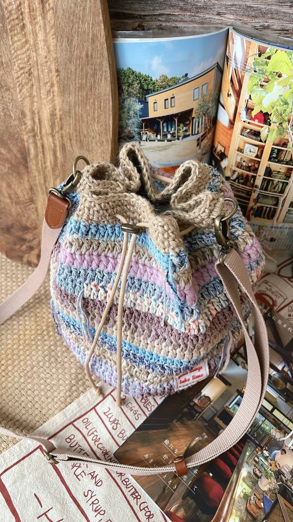 現貨 慵懶感流浪束口包 灰紫藍系 