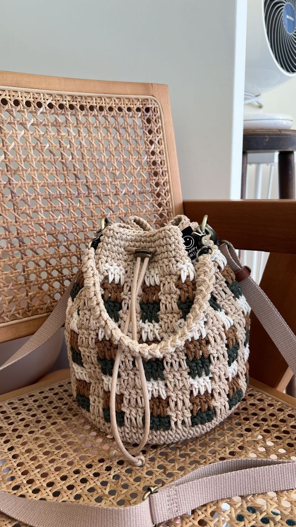 現貨 拐杖糖兩用束口包 森林綠 