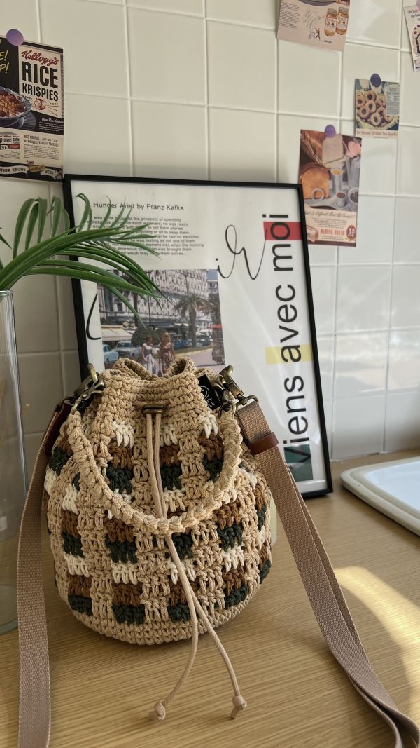 現貨 拐杖糖兩用束口包 森林綠 