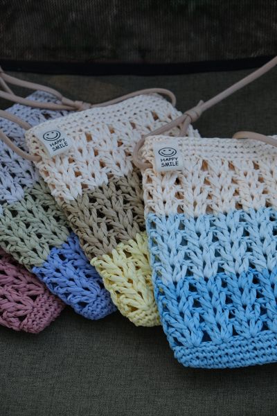 現貨 撞色紙線手機包 四色 