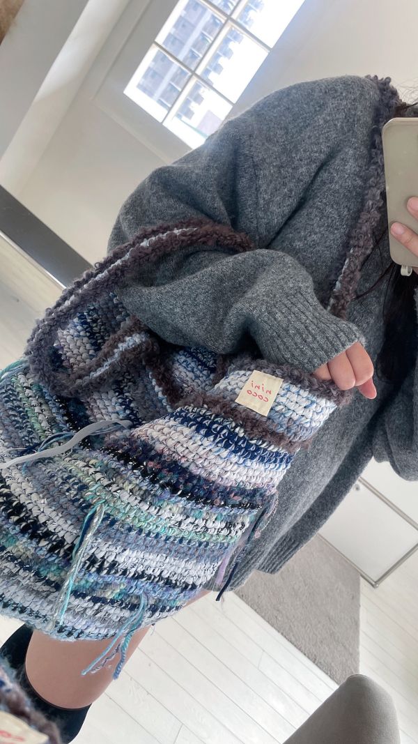 現貨 大泡泡流浪包 藍灰色系 