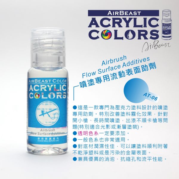 噴塗專用流動表面助劑-長時間噴塗型-20ml 水性漆