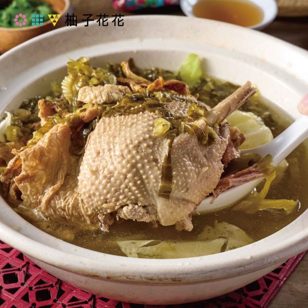 酸菜鴨肉鍋 冷凍食品,柚子花花,客家,美食,電鍋料理,方便料理,輕鬆上桌,冷凍商品,露營,消夜,聚餐,冰箱必備,輕鬆變大廚,客家美味,酸菜,鴨,湯