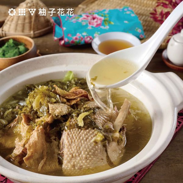 酸菜鴨肉鍋 冷凍食品,柚子花花,客家,美食,電鍋料理,方便料理,輕鬆上桌,冷凍商品,露營,消夜,聚餐,冰箱必備,輕鬆變大廚,客家美味,酸菜,鴨,湯