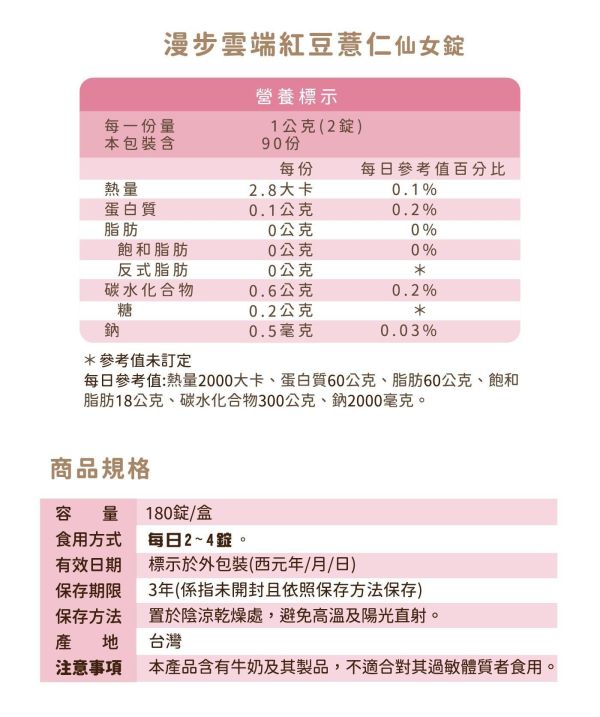 【仙女下凡618】漫步雲端紅豆薏仁仙女錠 雙入組 