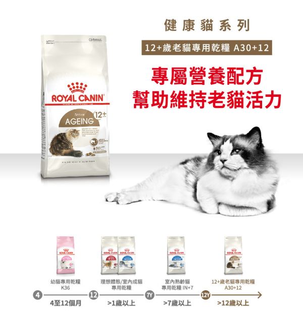 法國皇家 A30+12 12+歲老貓專用乾糧 2kg 