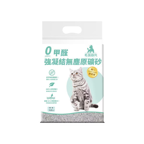 會員賣場 | 毛孩時代 0甲醛強凝結無塵原礦砂 4kg*6包 