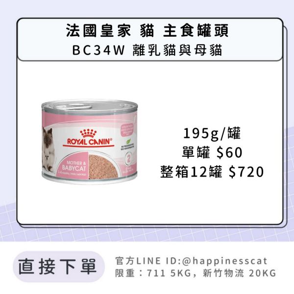 法國皇家 主食罐頭 BC34W 離乳貓與母貓罐頭 