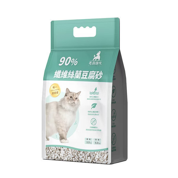 私訊LINE領促銷價｜毛孩時代 90%纖維絲蘭豆腐砂 6L*6包 