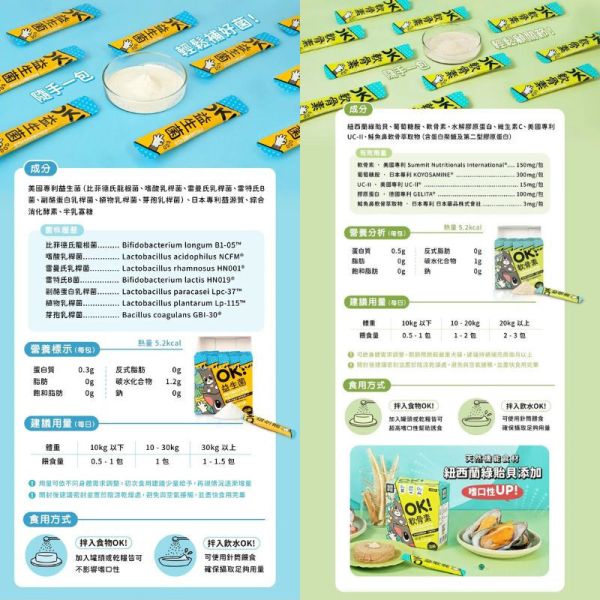怪獸部落 OK！保健品系列 益生菌、軟骨素、葉黃素、蔓越莓、元氣鐵、好心情 