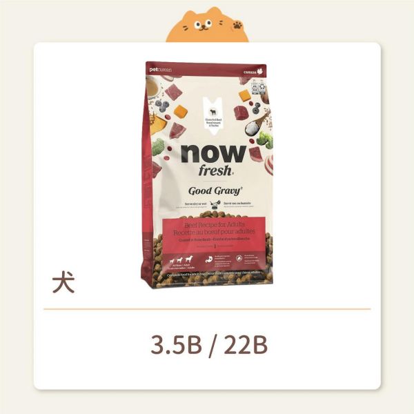 【NOW】狗狗 高湯無穀天然糧 中型成犬 無穀牛肉 