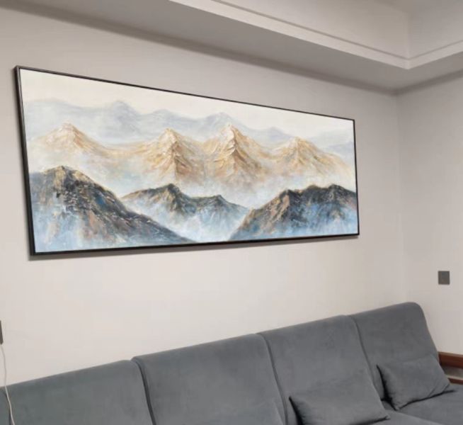 手繪油畫現代侘寂靠山油畫風水師推薦掛畫沙發牆買畫首選 手繪油畫現代侘寂靠山風水師推薦掛畫沙發牆買畫首選