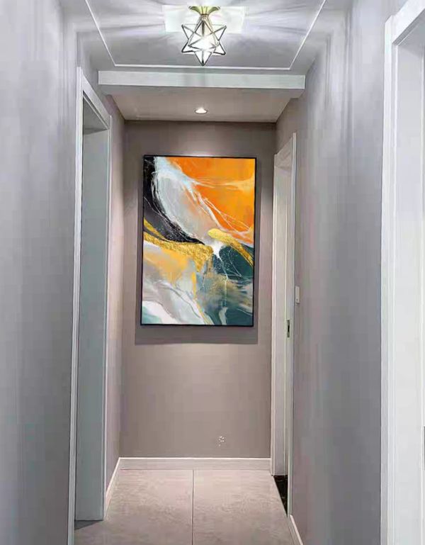 手繪油畫現代層次抽象愛馬仕橘高檔裝飾畫設計師最愛推薦 手繪油畫現代層次抽象愛馬仕橘高檔裝飾畫設計師最愛推薦