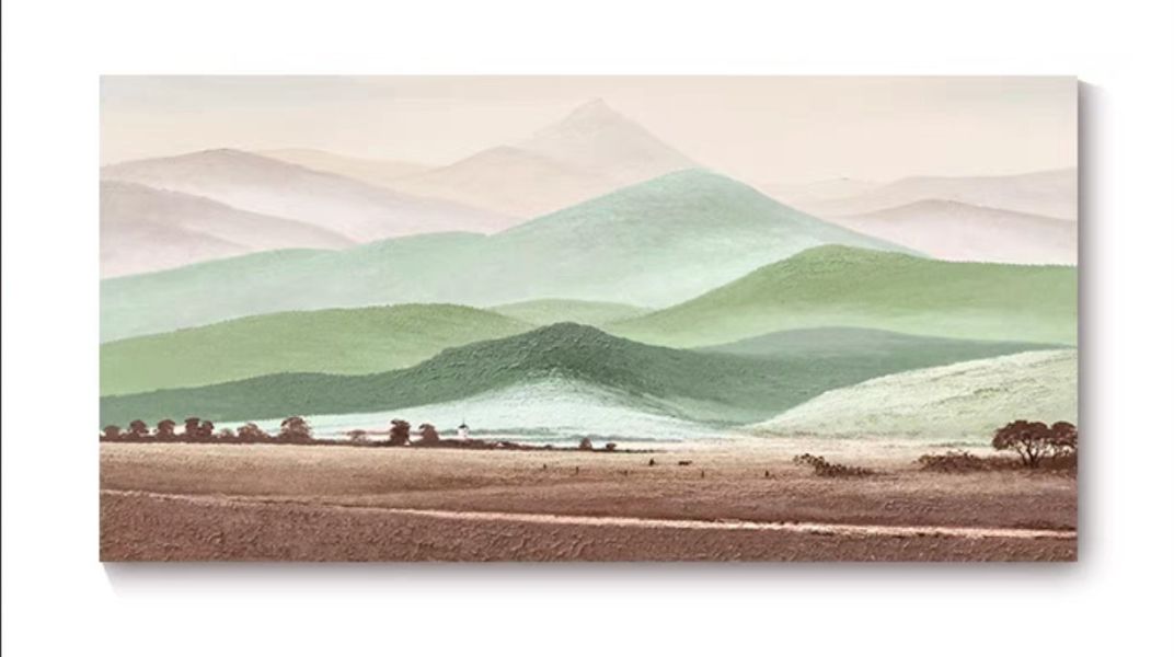 手繪油畫現代日式侘寂靠山掛畫設計師推薦買畫首選 手繪油畫現代日式侘寂靠山圖設計師推薦買畫首選